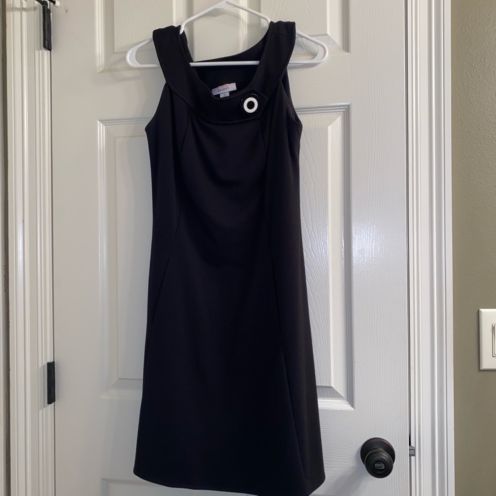 Dressbarn Womens Black Long Sleeveless Dress